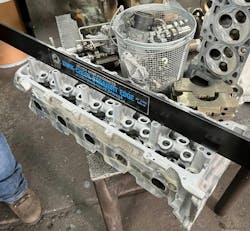 Overhead cam bores can be checked for straightness/alignment using a precision straightedge or precision-ground rod. Overhead cam bores can be checked for straightness/alignment using a precision straightedge or precision-ground rod.