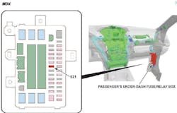 Option fuse location for the MDX. Option fuse location for the MDX.