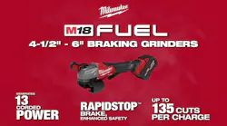 Milwaukee® M18 FUEL™ 4-1/2'-6' Braking Grinder, Paddle Switch