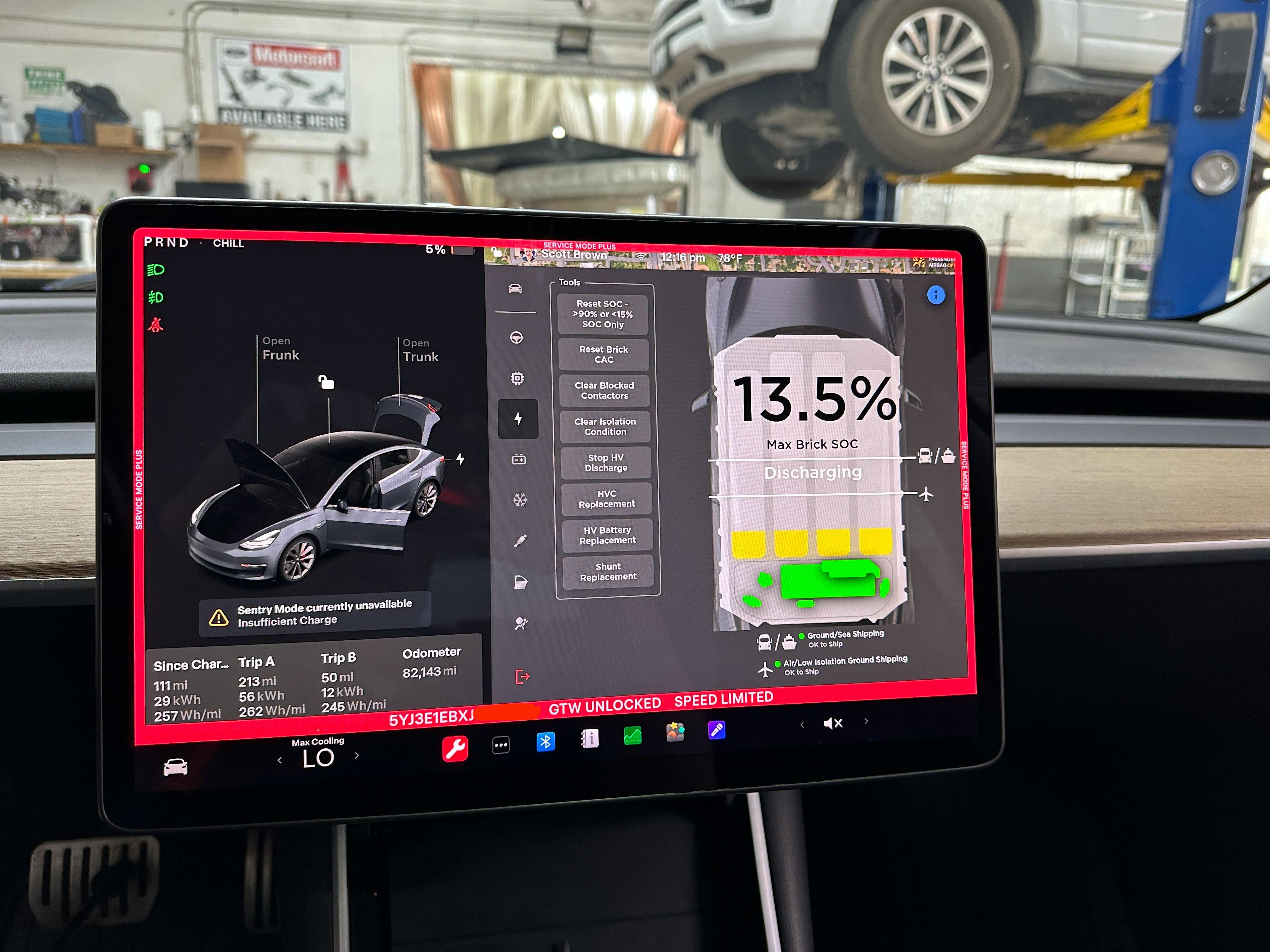 Figure 4 &ndash; Tesla Service Mode Plus