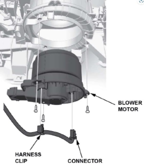 Example of the blower motor assembly.