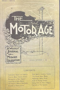 Motor Age September 1899, Issue 1. Motor Age September 1899, Issue 1.
