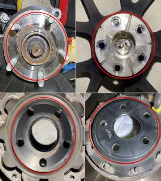 Areas that need to be cleaned.