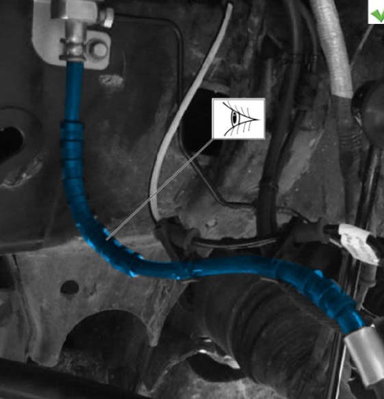 Example of correctly routed brake house.