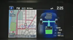 The dashboard of an xEV will show the driver when they are in regenerative mode.