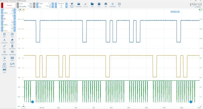 Figure 1: A correlation of the CKP sensor signal to that of the CMP sensor(s) signals can be a great way of inferring camshaft timing. Keeping in mind the limitations of the test, it only truly reflects the timing of the reluctors. If they have lost their reference from their respective shafts, the timing will not be on.