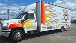 Holbert designed the exterior paint job on his truck, and with some help from one of his customers, they brought his design to life. Holbert designed the exterior paint job on his truck, and with some help from one of his customers, they brought his design to life.