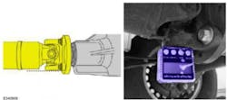 Position the driveshaft so that the horizontal face of the flange is parallel to the ground. The digital inclinometer must be placed on a new level area of the frame. Position the driveshaft so that the horizontal face of the flange is parallel to the ground. The digital inclinometer must be placed on a new level area of the frame.