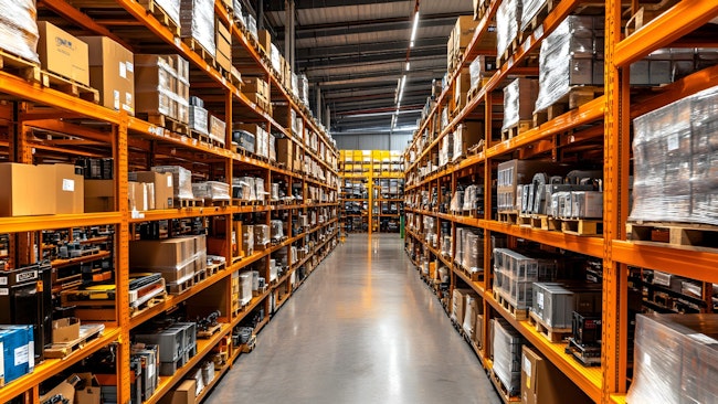 An auto parts distribution warehouse.