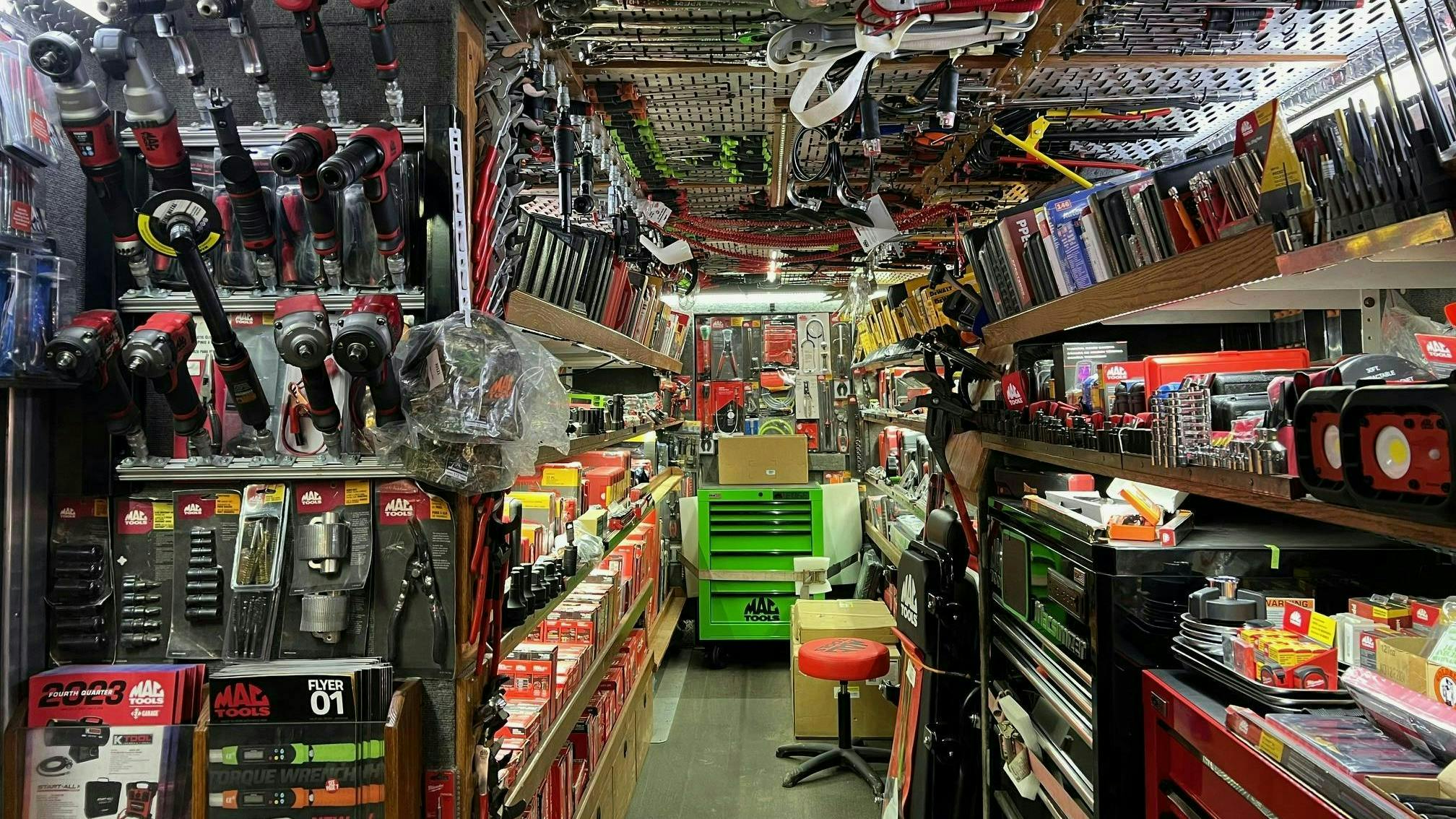 Inside Effertz's truck