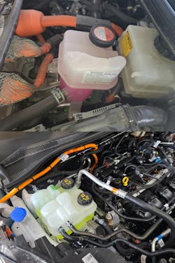 The hybrid vehicle is still going to have an engine cooling system, but it is also going to have an electrical cooling system that is going to be used to remove heat from high-voltage electrical components. This extra cooling system will need to be serviced following the manufacturer’s recommendations and attention to the proper coolant and drain and refill procedure is important. The hybrid vehicle is still going to have an engine cooling system, but it is also going to have an electrical cooling system that is going to be used to remove heat from high-voltage electrical components. This extra cooling system will need to be serviced following the manufacturer’s recommendations and attention to the proper coolant and drain and refill procedure is important.