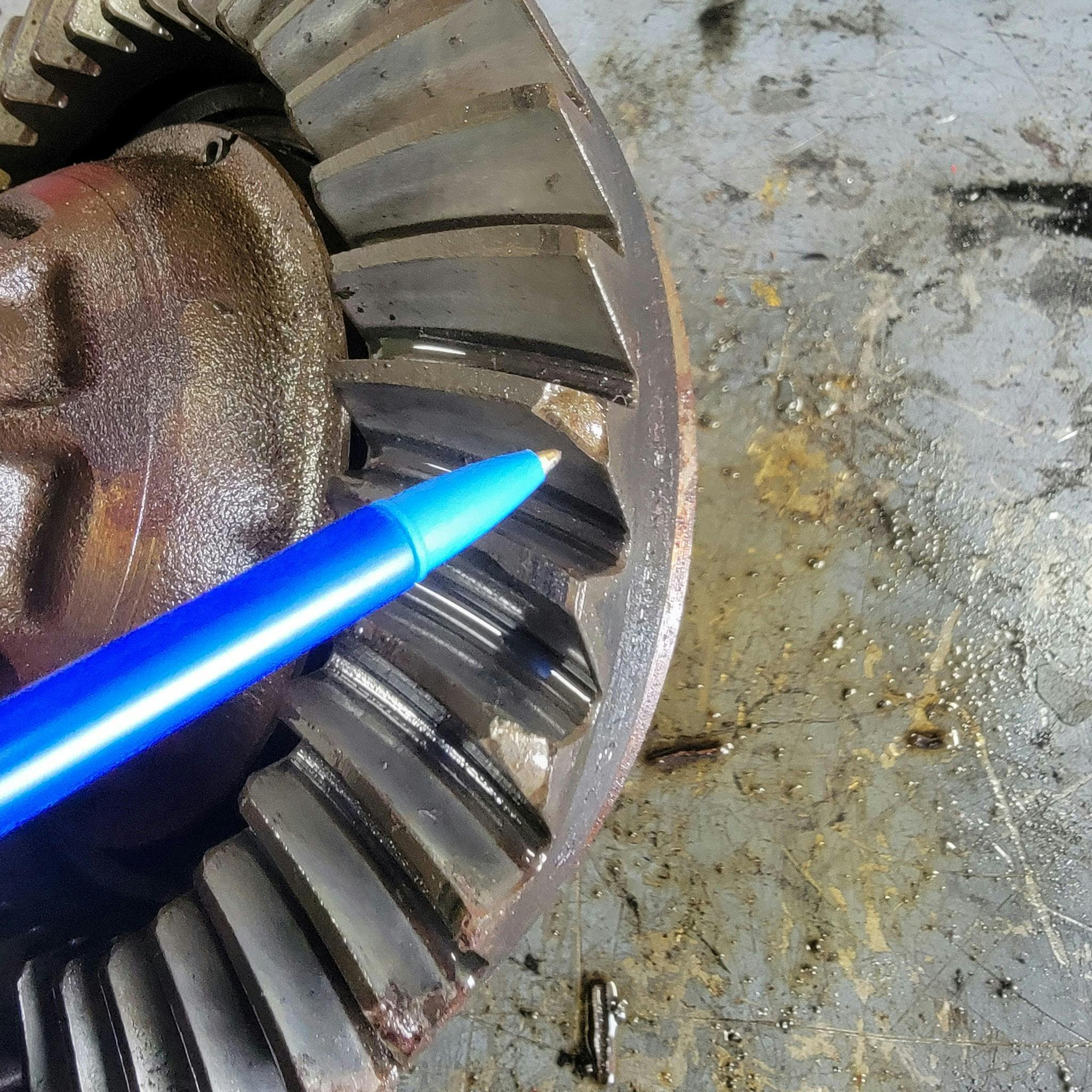 Fig. 3 - Chipped ring gear teeth are a common occurrence when debris from other failed internal components are encountered.