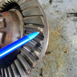 Fig. 3 - Chipped ring gear teeth are a common occurrence when debris from other failed internal components are encountered. Fig. 3 - Chipped ring gear teeth are a common occurrence when debris from other failed internal components are encountered.