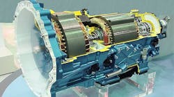 Fig. 3: Lexus eCVT. Large motor is M/G II. Fig. 3: Lexus eCVT. Large motor is M/G II.