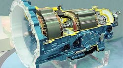 Fig. 3: Lexus eCVT. Large motor is M/G II. Fig. 3: Lexus eCVT. Large motor is M/G II.