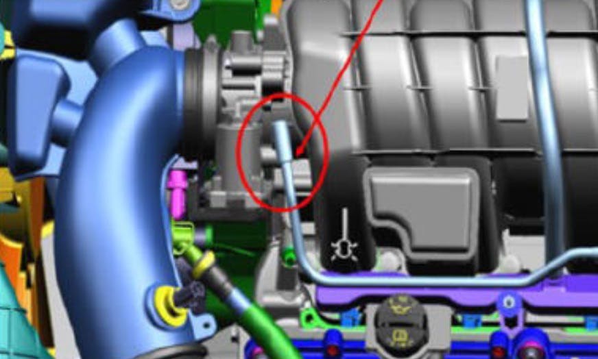 Purge tube location.