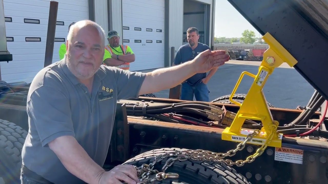 Proper installation of the BedLock dump truck bed Safety device system