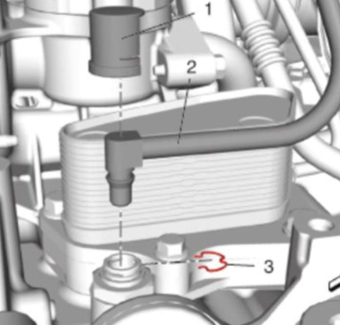 Turbo oil feed pipe.