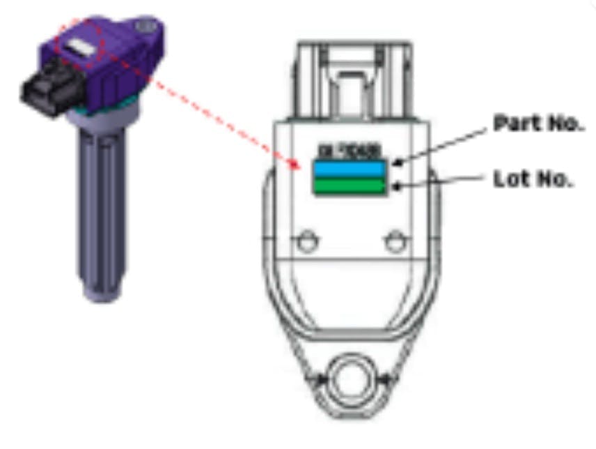 The art number and lot number are found on top of the coil.