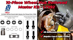 10-Piece Wheel Hub Master Rethread Kit for Damaged External Stud / Internal Bolts LT992