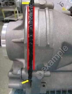 Clean the outer surface and apply silicone as shown here. Allow to cure for at least two hours. Clean the outer surface and apply silicone as shown here. Allow to cure for at least two hours.