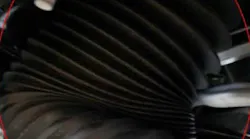 Example of deformed air spring boot.