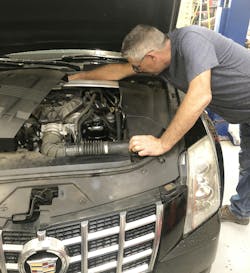 Bending over an engine bay and reaching can lead to lower back issues. While not always practical, try to reduce work performed while bent over. Bending over an engine bay and reaching can lead to lower back issues. While not always practical, try to reduce work performed while bent over.
