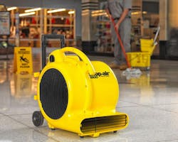 After floors are washed/mopped, the use of floor dryers speeds up the drying process, making the floor safe to walk on, saving valuable shop time. After floors are washed/mopped, the use of floor dryers speeds up the drying process, making the floor safe to walk on, saving valuable shop time.