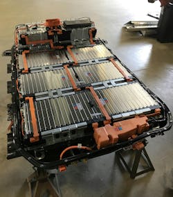 Chevy Bolt EV HV battery with cover removed. All Li-ion battery packs are dangerous when opened up. Chevy Bolt EV HV battery with cover removed. All Li-ion battery packs are dangerous when opened up.