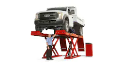 Hunter's RX14 scissor alignment rack was lengthened by 13' to accommodate longer wheelbases and speed up service.