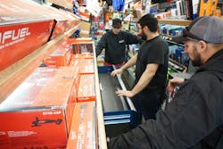 Vito Abbinante sells a Cornwell Triple Bay Toolbox to Mike Perez of BoostinPerformance before lunchtime. Vito Abbinante sells a Cornwell Triple Bay Toolbox to Mike Perez of BoostinPerformance before lunchtime.