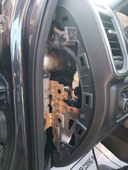 Figure 2 - dash water evidence inspection Figure 2 - dash water evidence inspection