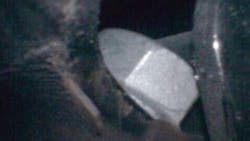 Example of a stray nut wedged in the transmission mount. Example of a stray nut wedged in the transmission mount.