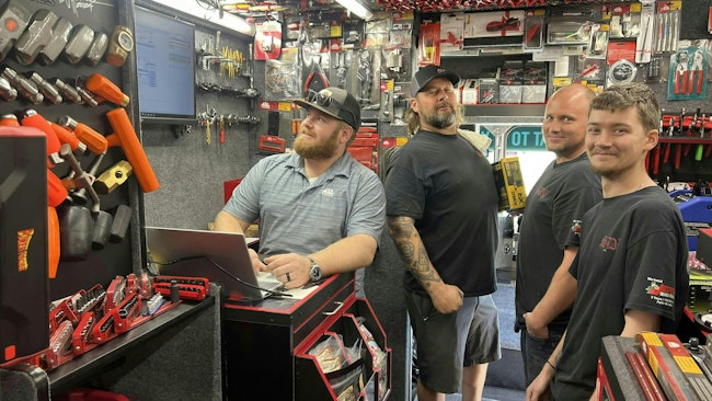 Mobile tool distributor AJ Bowlin and his customers
