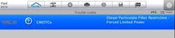 An example of a DTC P246C on a 2010 F250 with a 6.4L V8 diesel. This code sets if the DPF is highly restricted, the PCM will limit the trucks power output until the DPF is either regenerated or in a worst case scenario replaced. An example of a DTC P246C on a 2010 F250 with a 6.4L V8 diesel. This code sets if the DPF is highly restricted, the PCM will limit the trucks power output until the DPF is either regenerated or in a worst case scenario replaced.