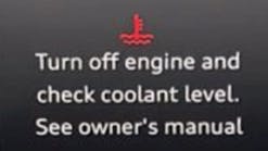 Example of low coolant warning. Example of low coolant warning.
