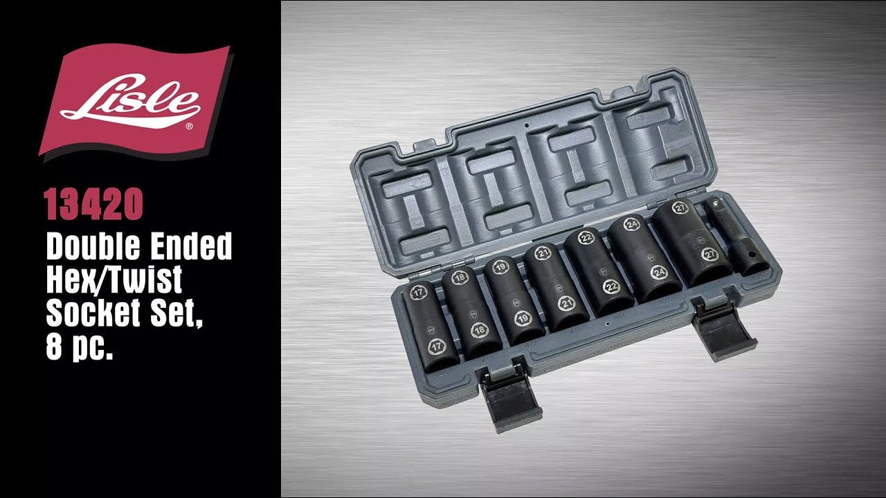 Lisle 13420 Double-Ended Hex/Twist Socket Set, 8 pc