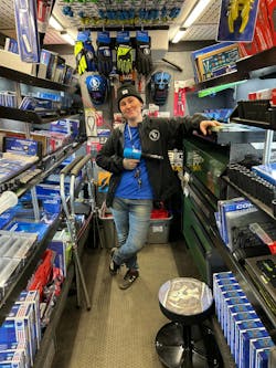 Libby's wife, Sarah, helps the distributor keep her customers updated on new products by posting on social media. Libby's wife, Sarah, helps the distributor keep her customers updated on new products by posting on social media.