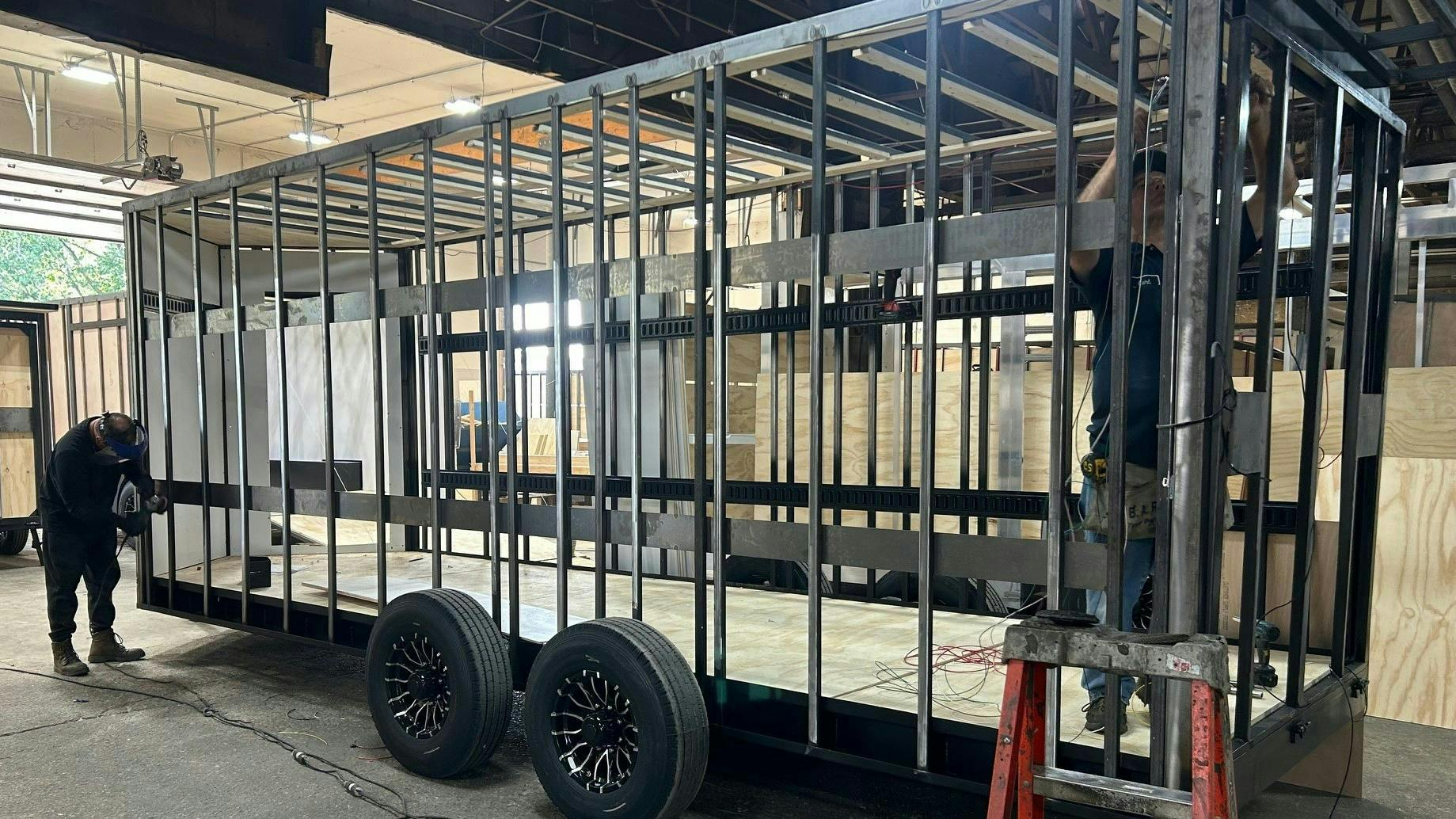 Custom tool trailer frame under construction