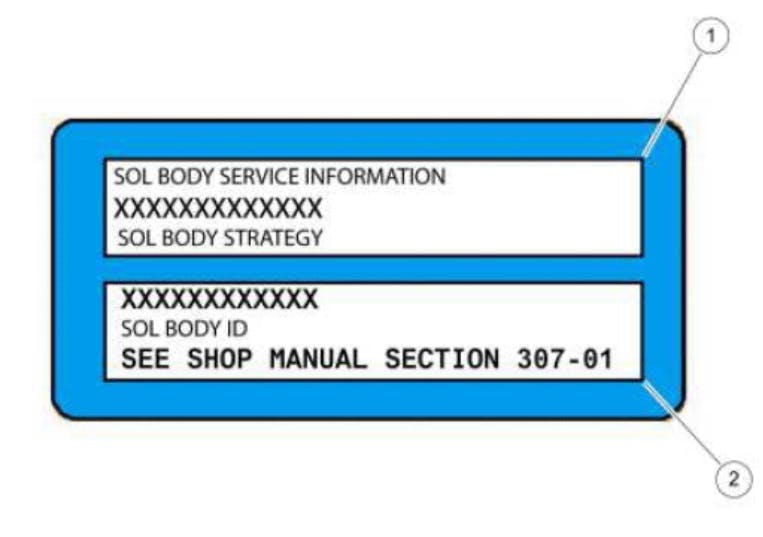 Example of a solenoid strategy replacement sticker. Example of a solenoid strategy replacement sticker.