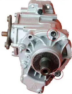 Apply a continuous bead of sealant around the two bolt hole locations.