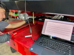 Figure 4 - Cybertruck ride height calibration during wheel alignment Figure 4 - Cybertruck ride height calibration during wheel alignment