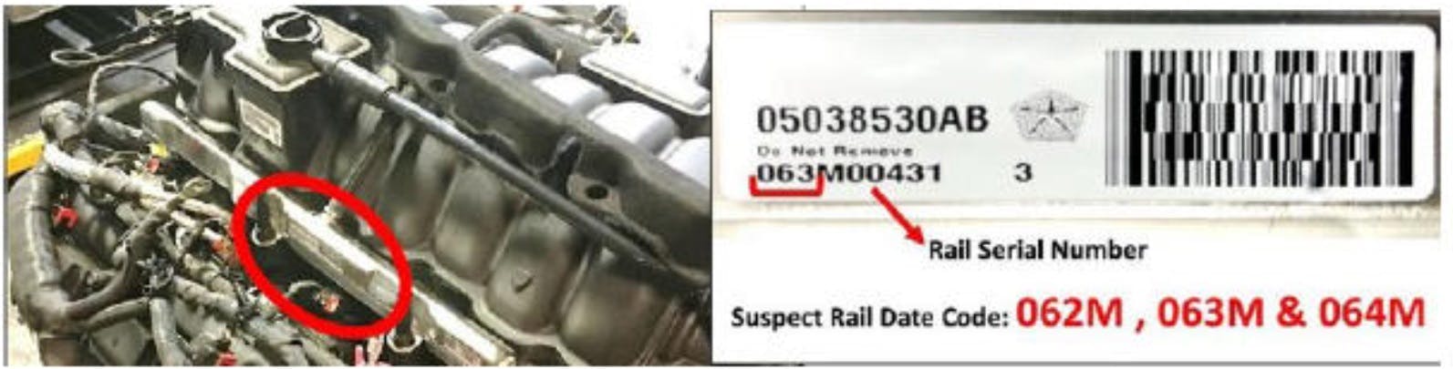 Fuel rail Julian date.