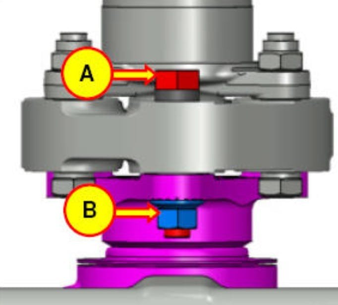 HOLE-type flange featuring bolts, nuts and washers.
