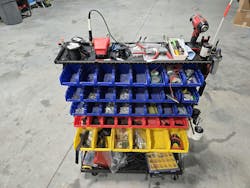 Figure 6B — Our wiring diagnostics and repair cart contains heat shrink, wire, terminals, zip ties, and more for electrical repairs. (Side 2) Figure 6B — Our wiring diagnostics and repair cart contains heat shrink, wire, terminals, zip ties, and more for electrical repairs. (Side 2)