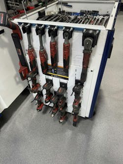 Hess keeps his most frequently used power tools within easy reach. Hess keeps his most frequently used power tools within easy reach.