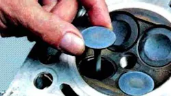 The cylinder head was removed, and the valve train was inspected. Cylinder No. 3 exhaust valve had excessive stem-to-guide clearance. This allowed the No. 3 exhaust valve to rock along the seat and created an intermittent sealing issue. The cylinder head requires reconditioning and/or replacement. These cylinder heads are a known issue so replacement is prudent.