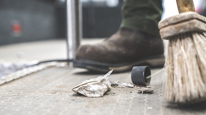 Sweep your tool truck's floors