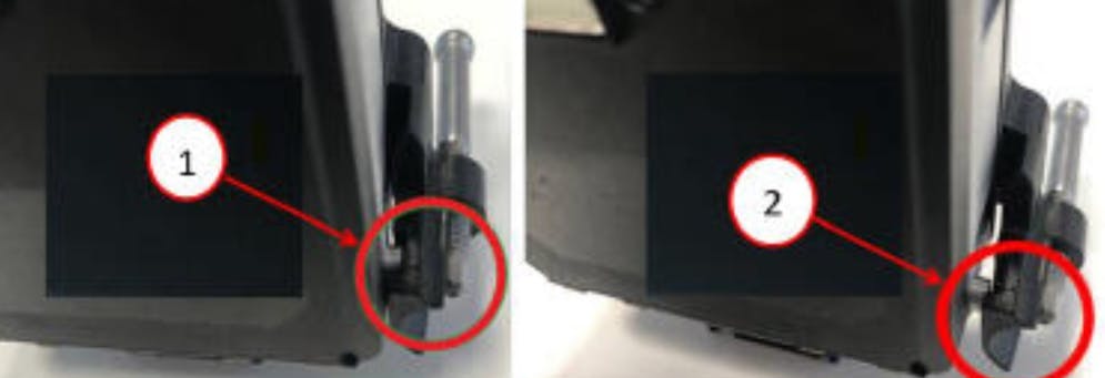 1) Properly installed ACC bracket to the module. 2) Improperly installed bracket. Note the bracket separation.