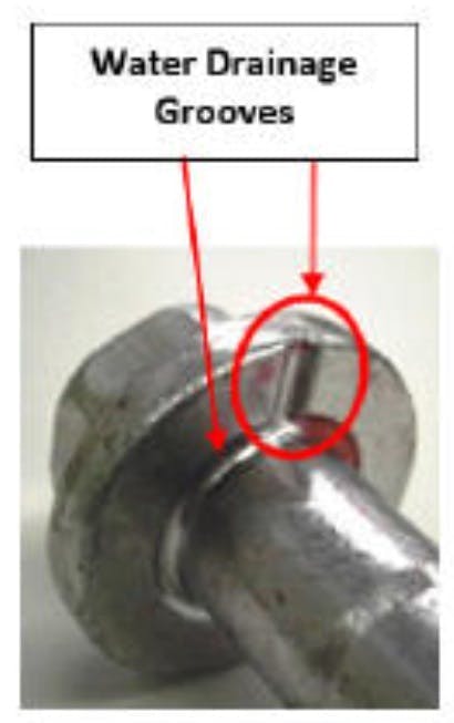 The new rear subframe bolts feature a water drainage groove.